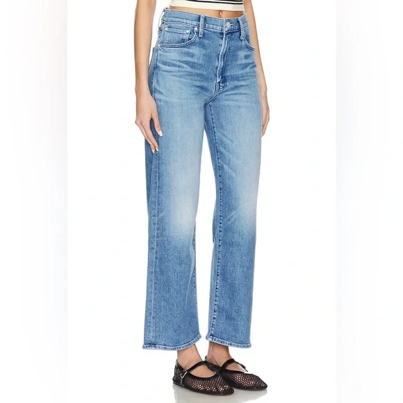 NWT Mother The Dodger Flood In Denim-Medium In Mediterranean Muse
